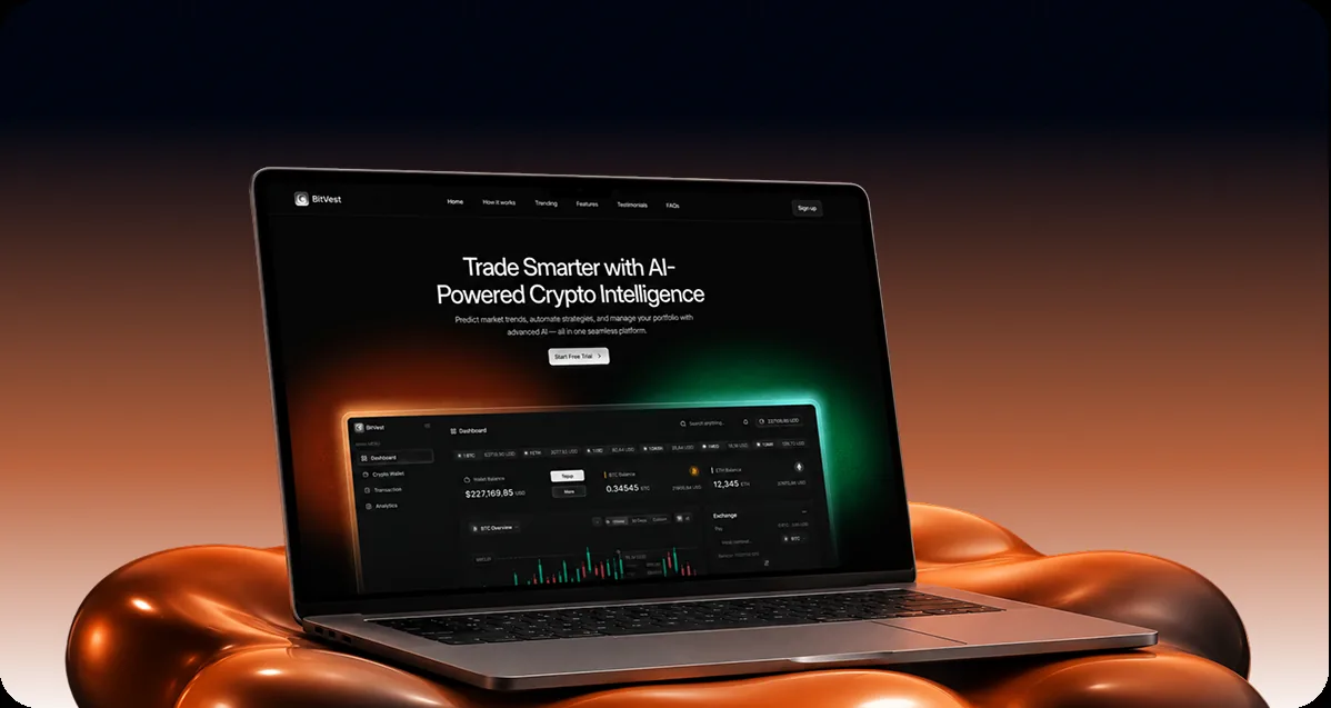 Bitvest AI-powered crypto trading platform design