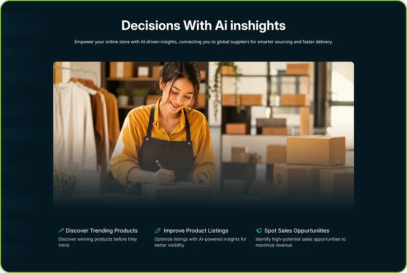 Decisions with AI insights — trending products, listings, sales opportunities