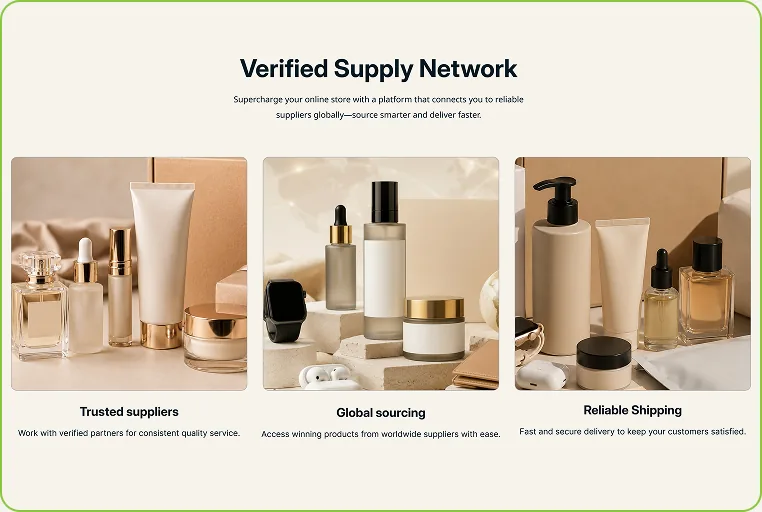 Verified Supply Network — trusted suppliers, global sourcing, reliable shipping