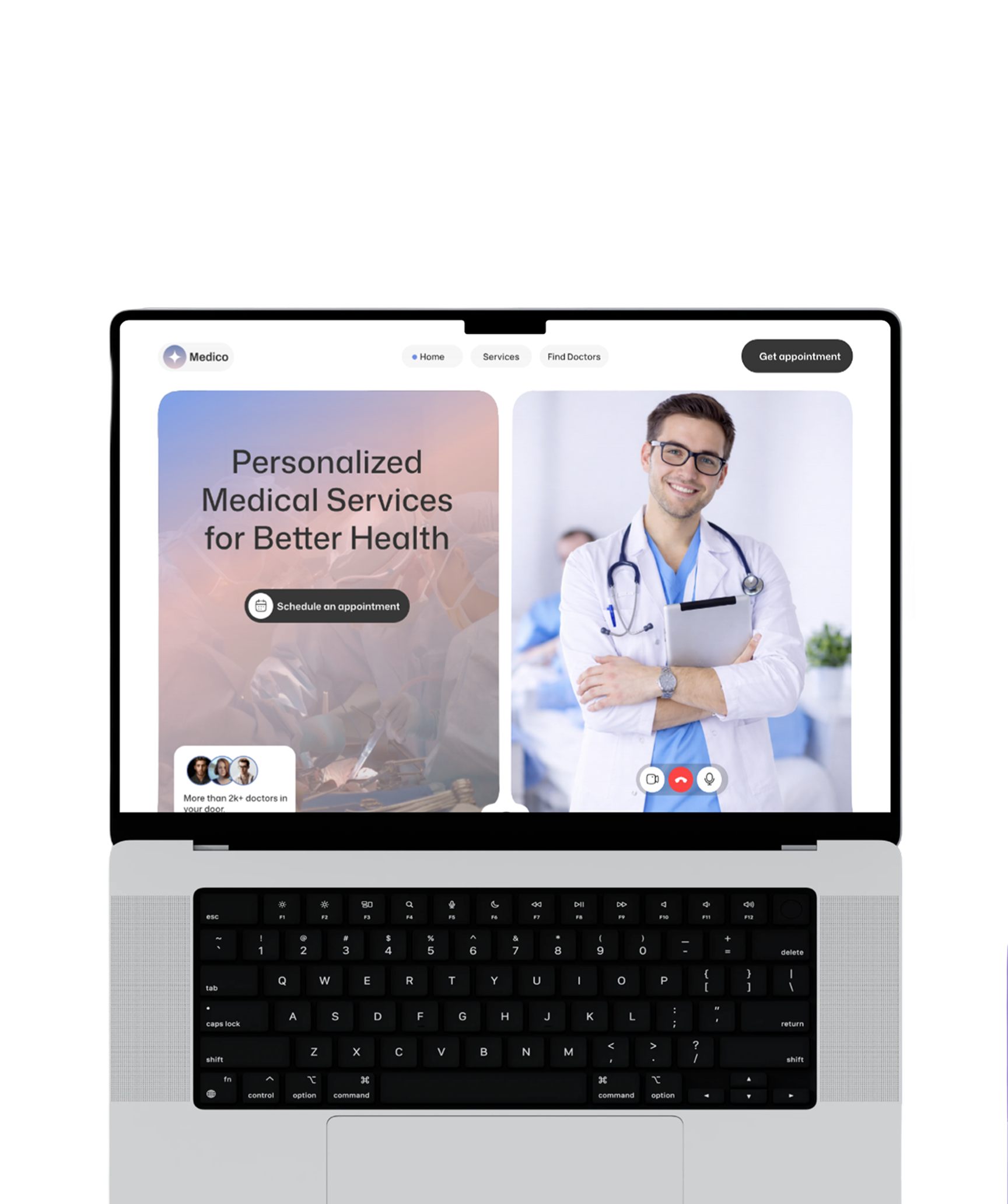 HealthTech application mockup