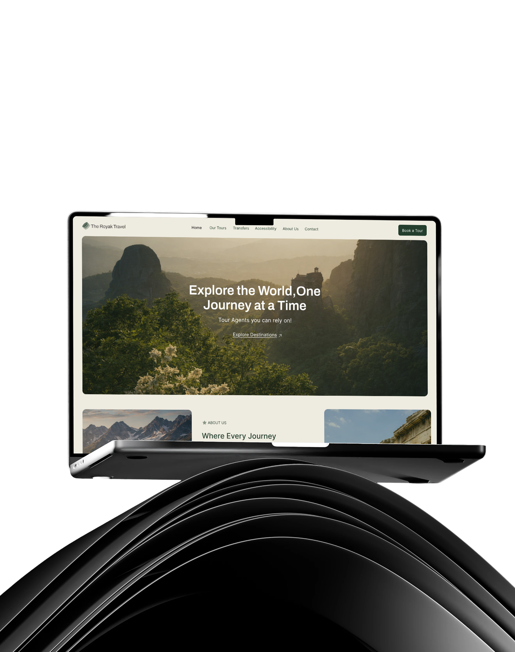 Travel platform mockup
