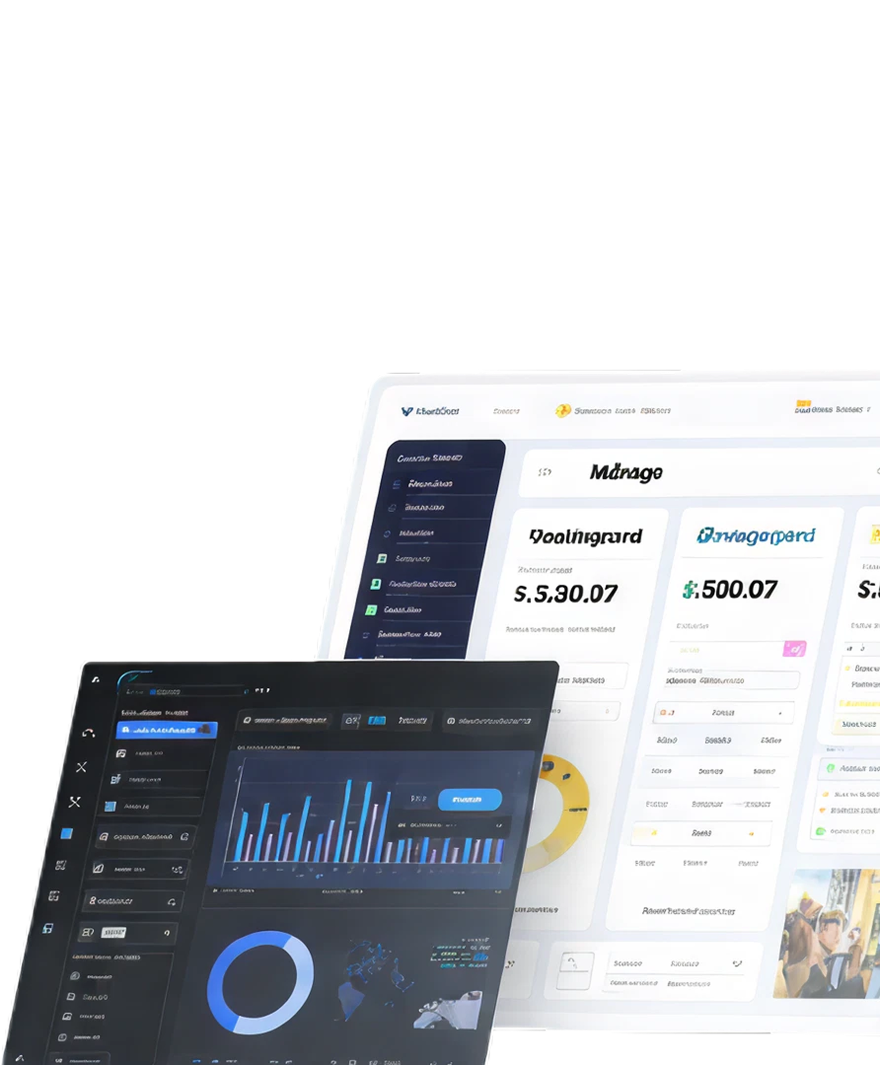 UI/UX design mockups